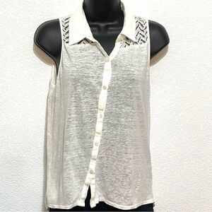 Madewell 100% LINEN Woman Sleeveless Tank Top Size S